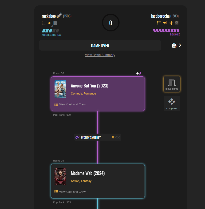 Congrats, movie trivia nerds. CineNerdle Battle feels like a real game now, and it rules